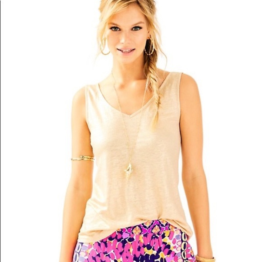 Lilly Pulitzer Gigi linen tank size M